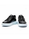 Aether Noir black crocodile-textured casual sneaker by Apollo Moda, fourth angle