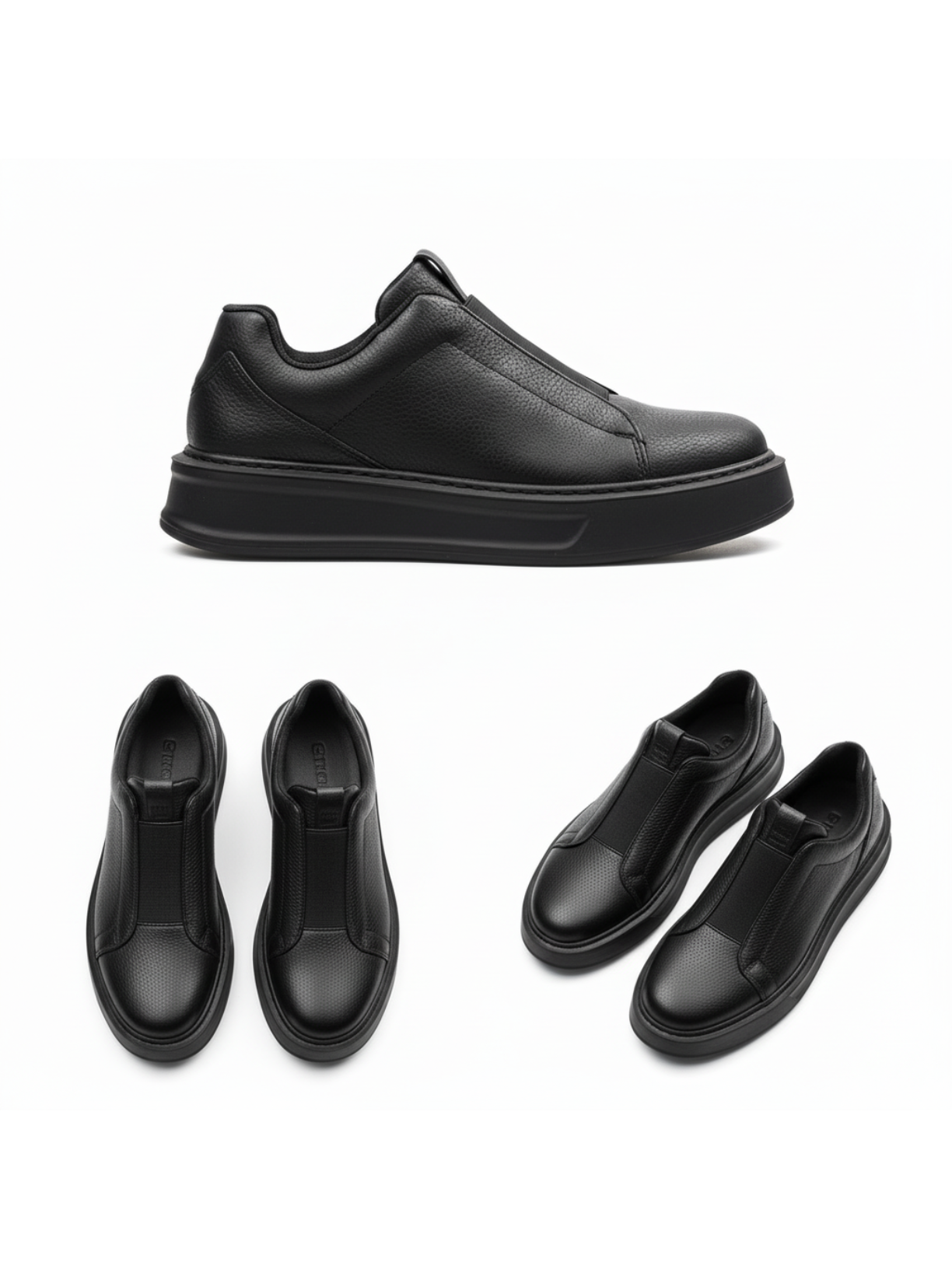 Izmir X-2 slip-on sneaker in black by Apollo Moda, view 4
