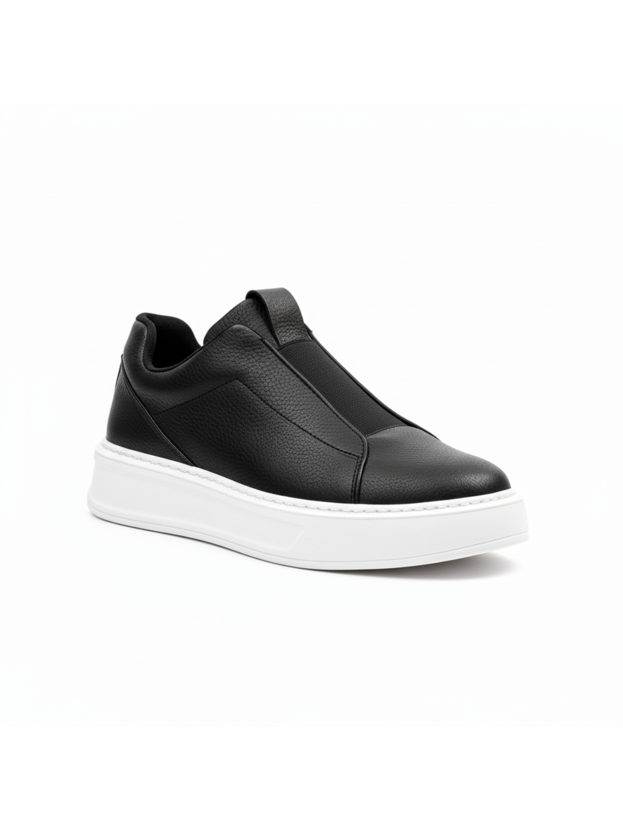 Izmir X-4 slip-on sneaker in black by Apollo Moda, view 3