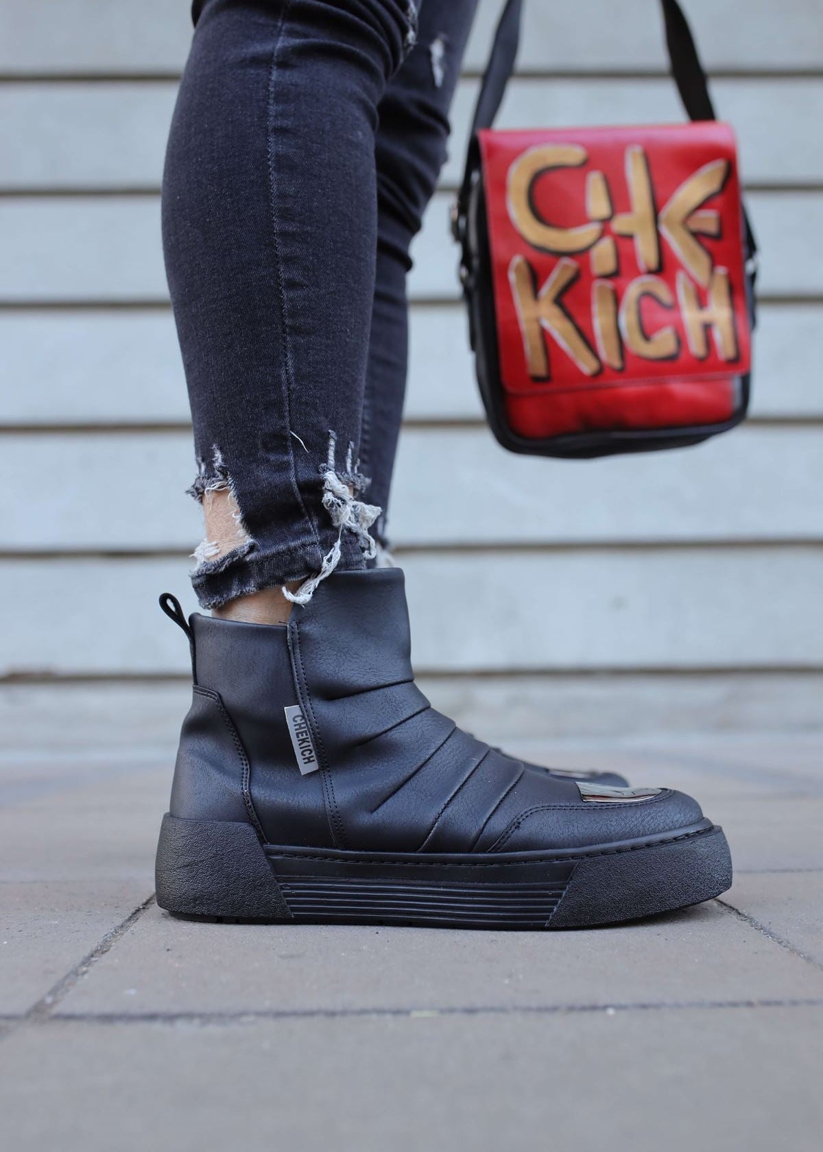 Luka Noir ankle boot in black by Apollo Moda, view 6