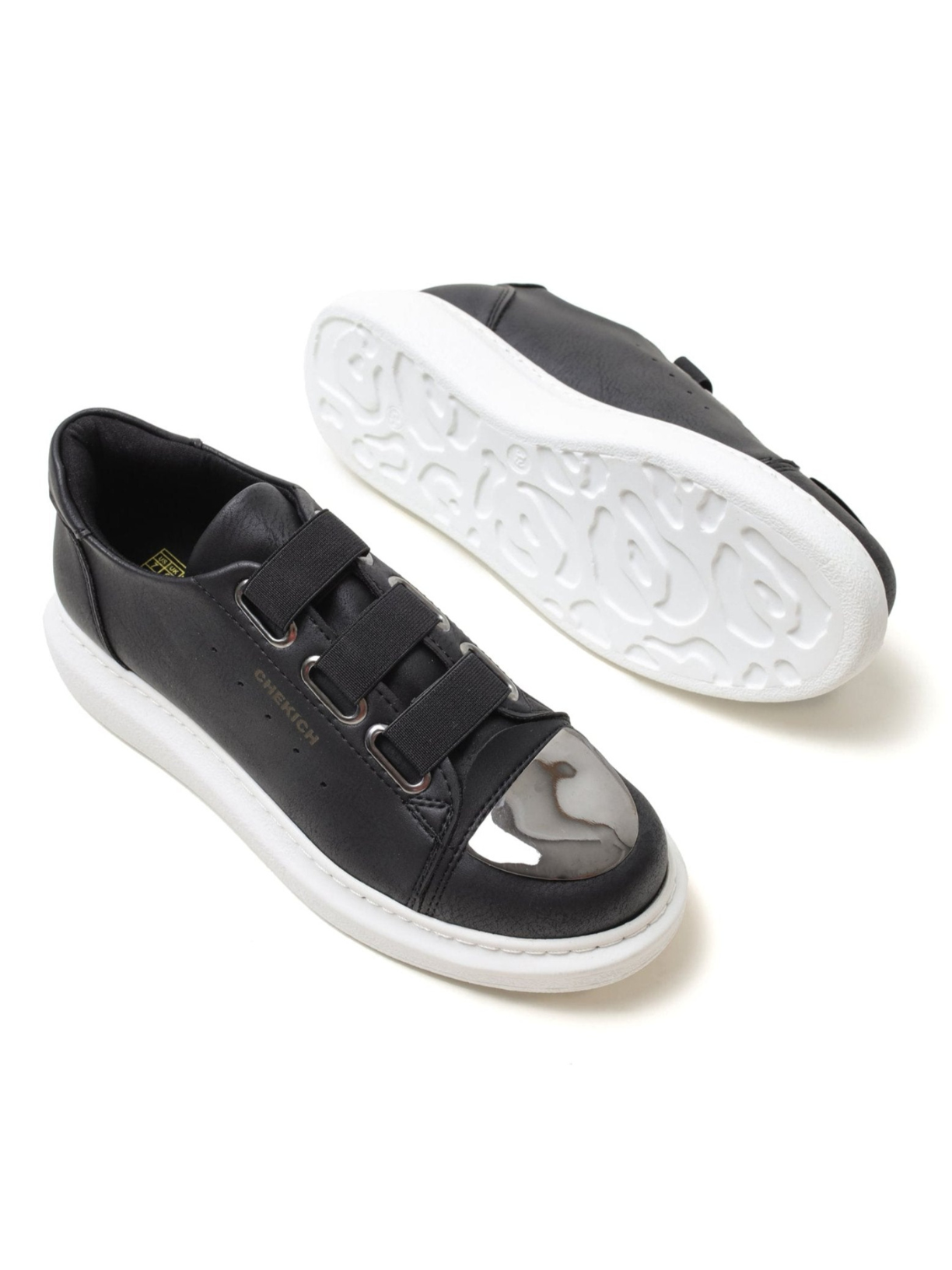Women's Luiz X Noir Contrast slip-on sneaker in black by Apollo Moda, view 2