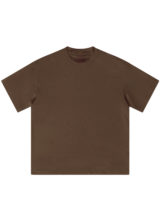 Aero boxy crop tee in brown by Apollo Moda, view 2
