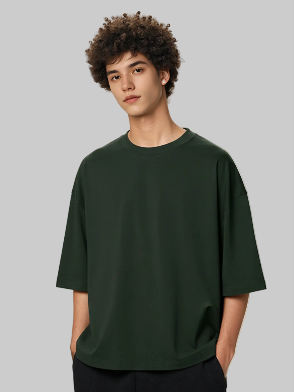 Aero boxy crop tee in green by Apollo Moda, main product view