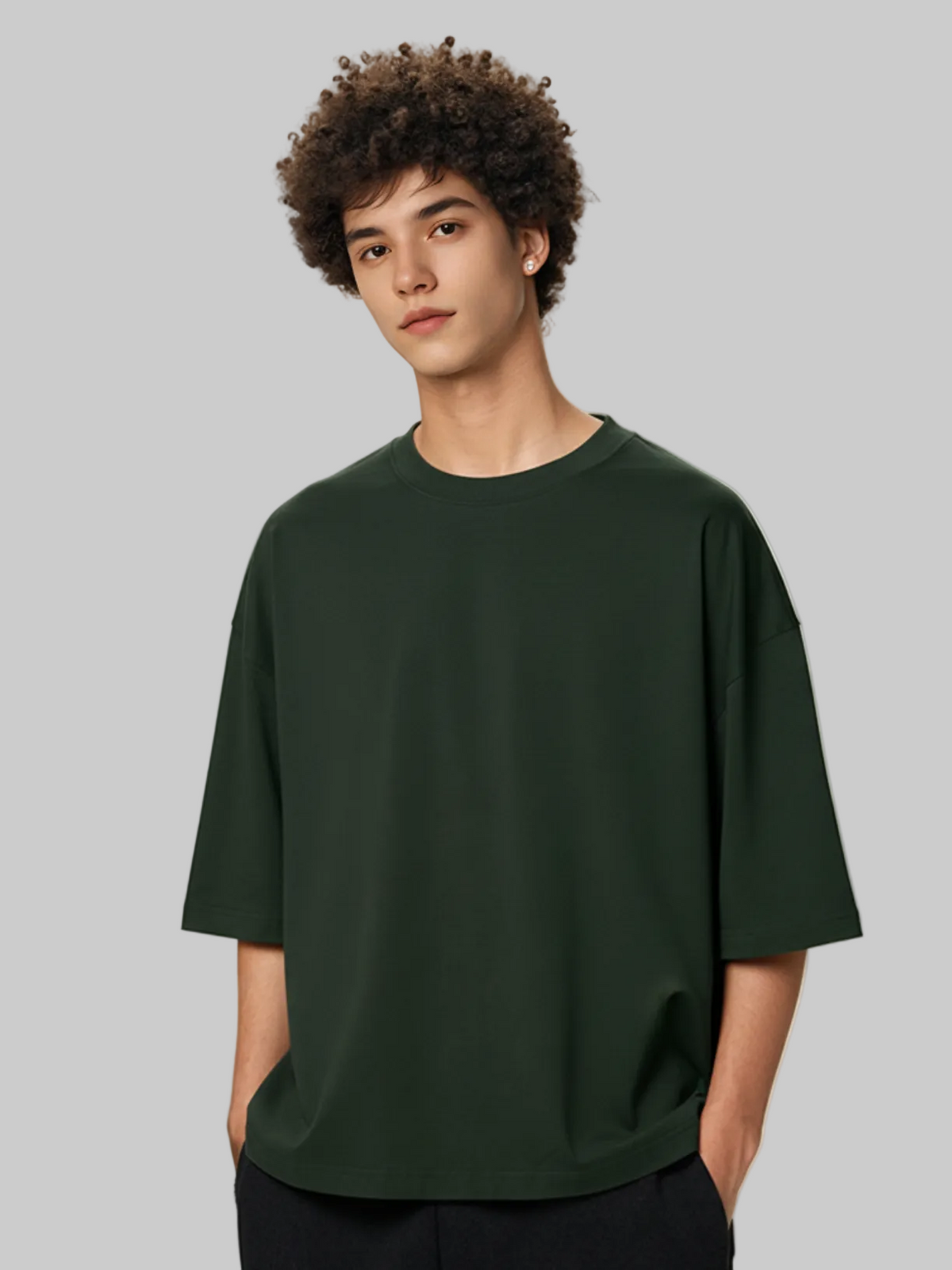 Aero boxy crop tee in green by Apollo Moda, main product view