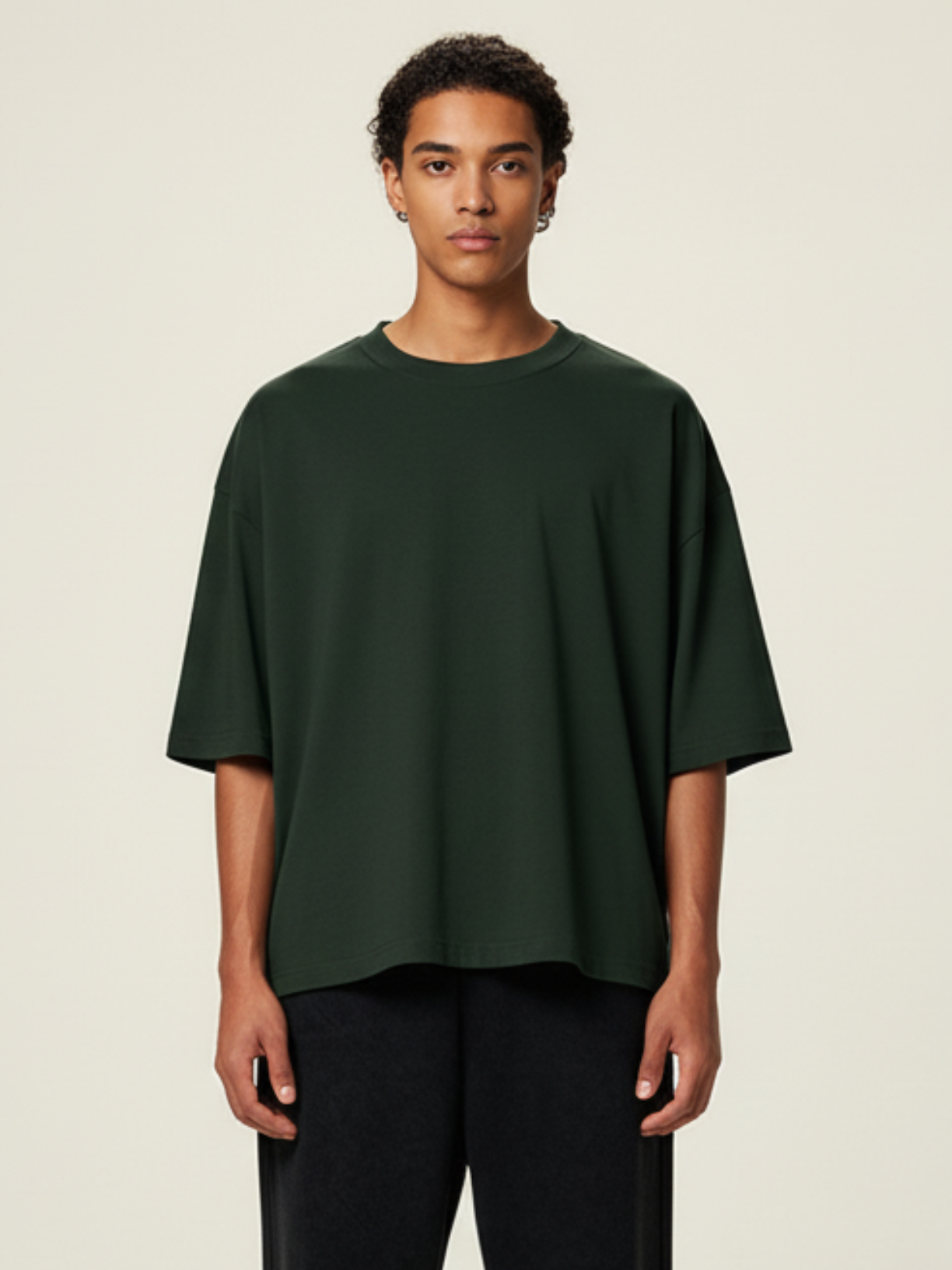 Aero boxy crop tee in green by Apollo Moda, view 2