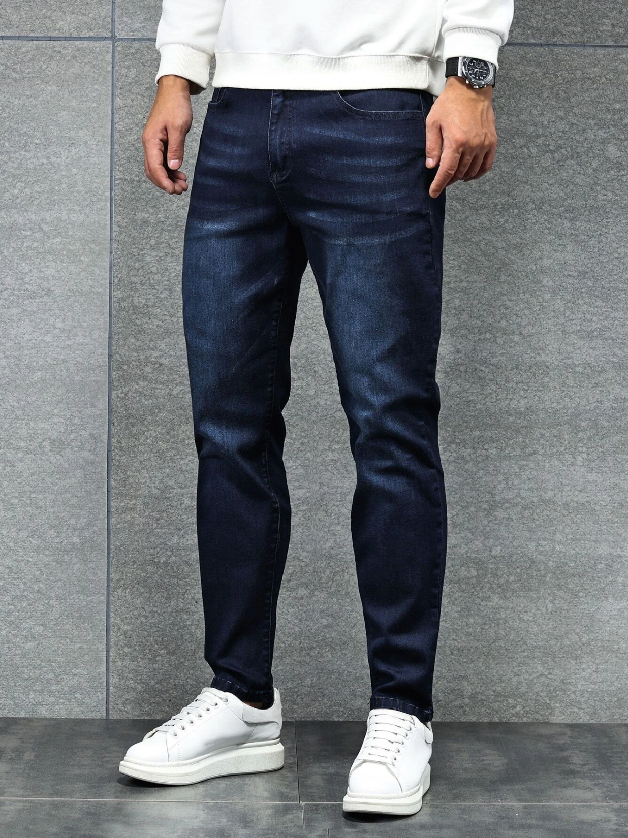 Cotton slant pocket jeans by Apollo Moda, view 5