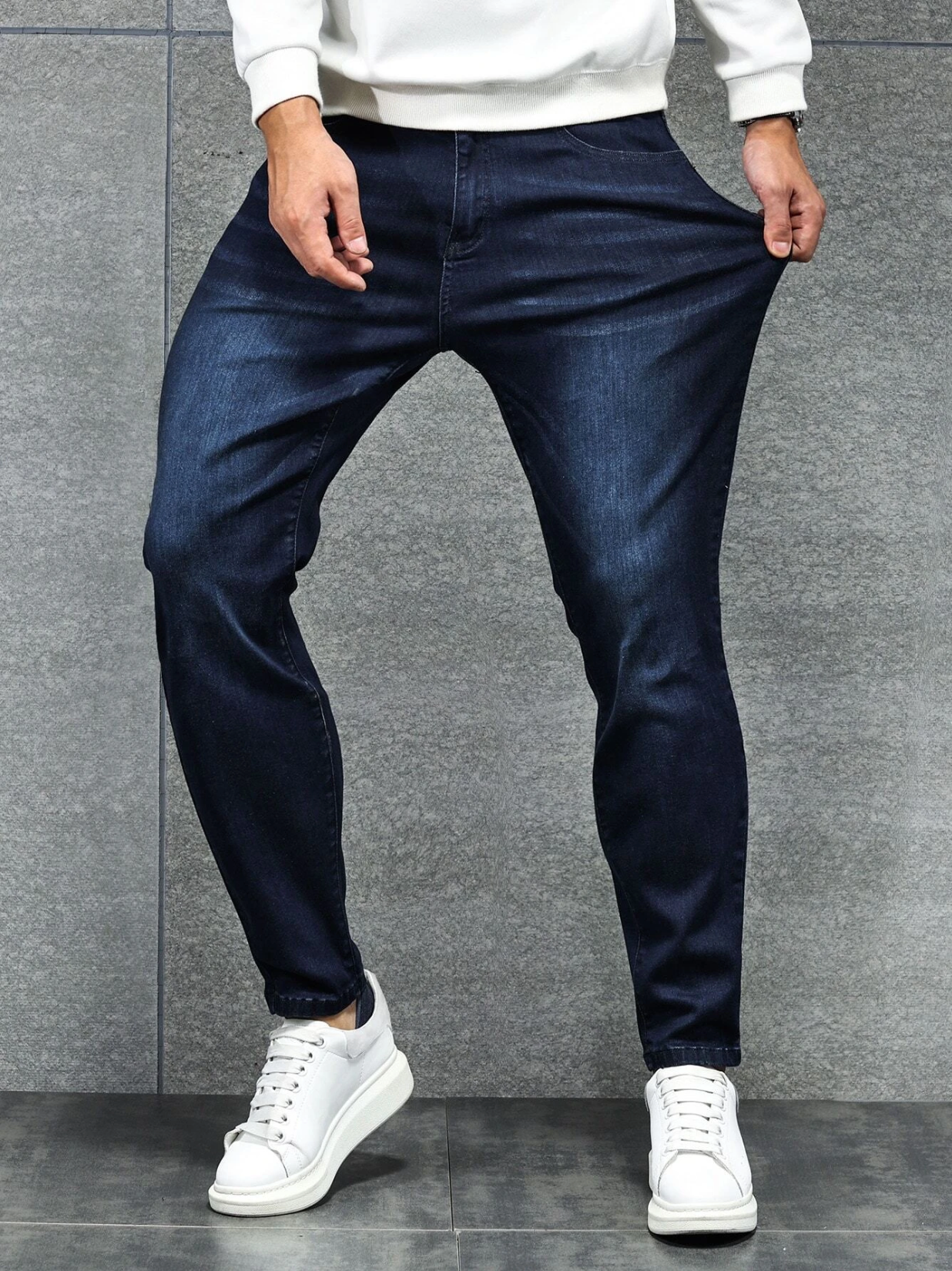 Cotton slant pocket jeans by Apollo Moda, view 6