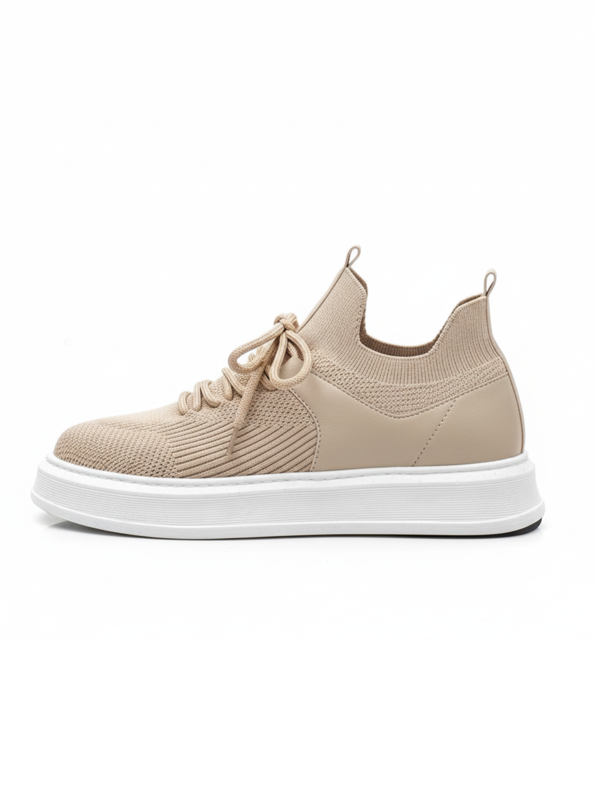 Madrid Beige White casual sneaker in beige by Apollo Moda, view 3