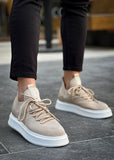 Madrid Beige White casual sneaker in beige by Apollo Moda, view 6