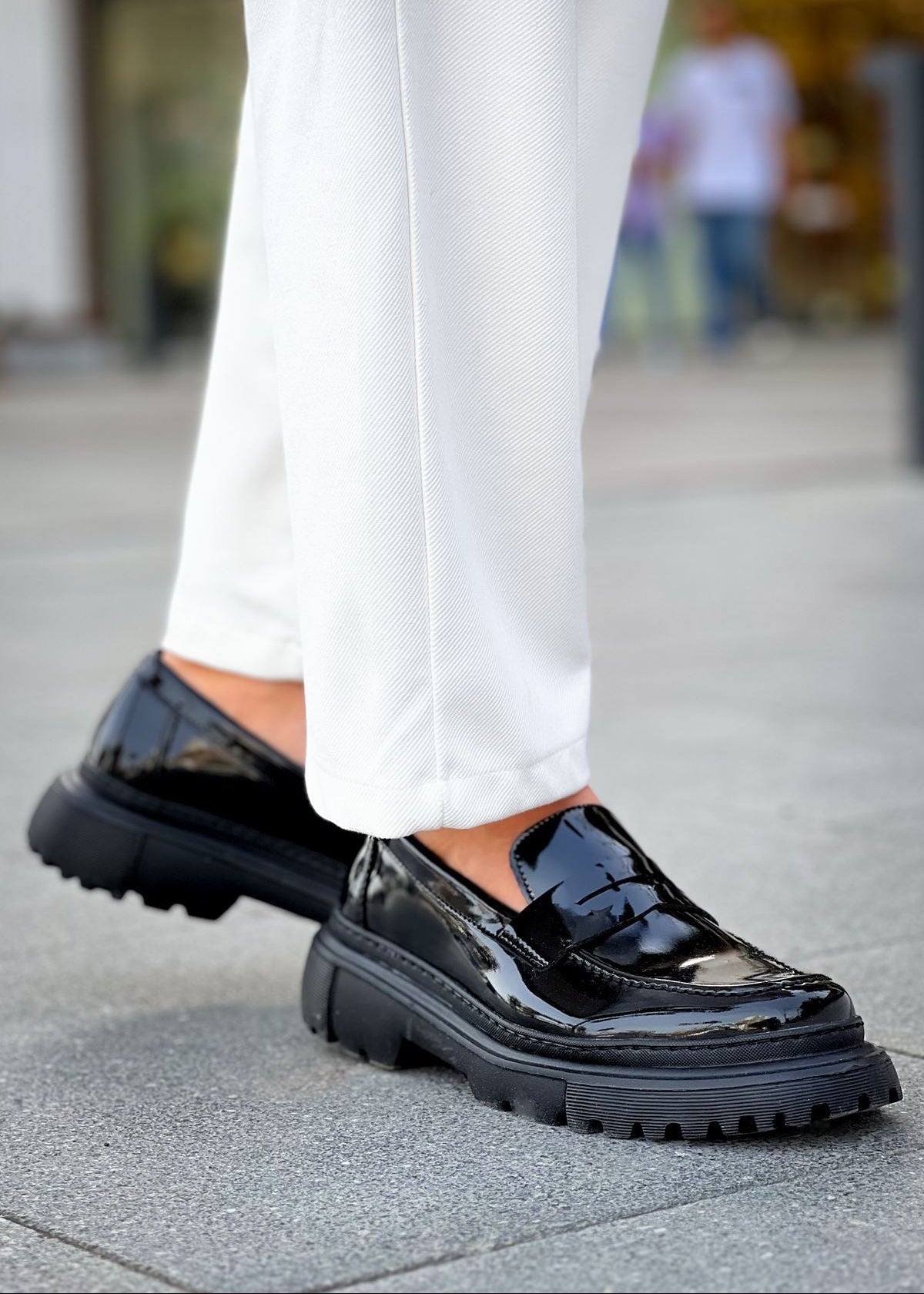 Oslo Patent Noir patent dress shoe in black by Apollo Moda, view 2