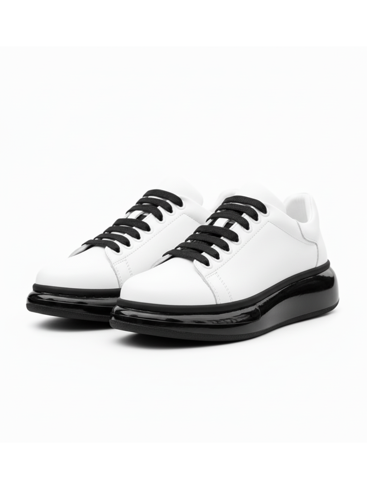 Stark Contrast Collection casual sneaker in white by Apollo Moda, view 3