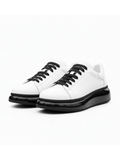 Stark Contrast Collection casual sneaker in white by Apollo Moda, view 3