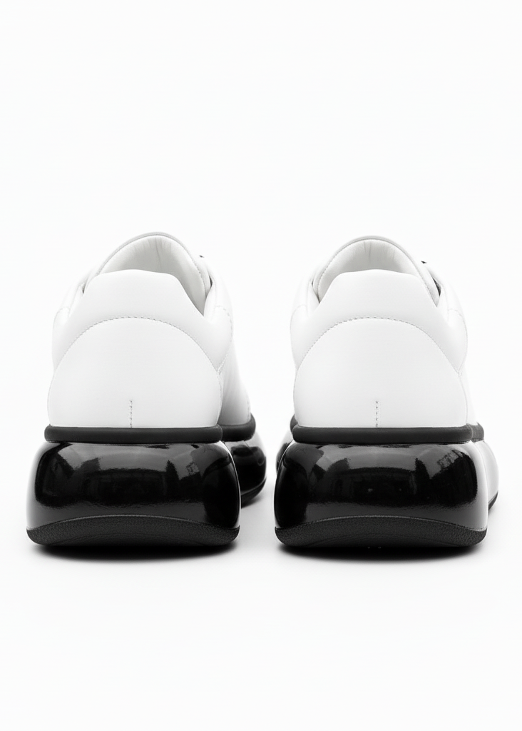 Stark Contrast Collection casual sneaker in white by Apollo Moda, view 4
