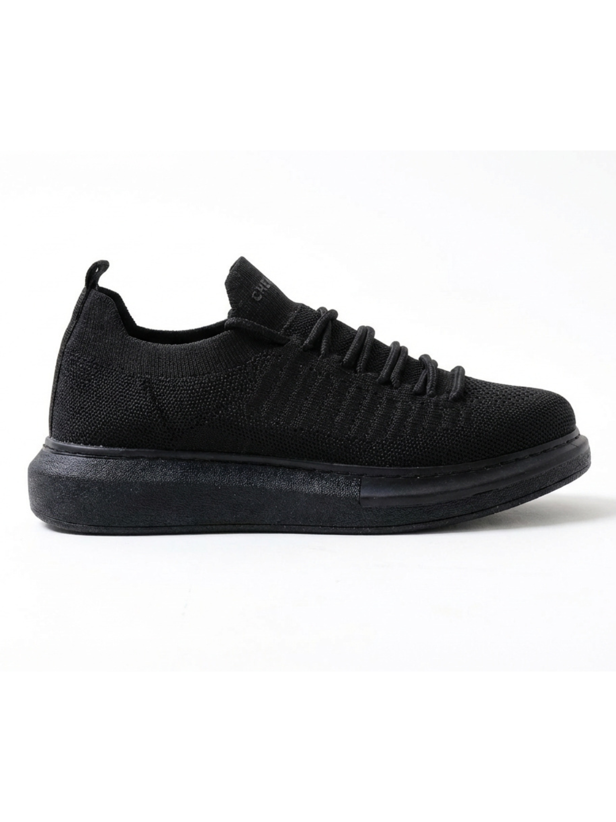 Torino Midnight Charm knit casual sneaker in black by Apollo Moda, view 3
