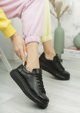 Women's Pluto Onyx Black slip-on sneaker in black by Apollo Moda, view 5
